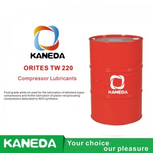 KANEDA ORITES TW 220 Elintarvikelaatuinen valkoinen öljy, jota käytetään eteenihyperkompressorien voiteluun ja mäntä-edestakaisin liikkuvien kompressorien voiteluun, jotka on tarkoitettu NH3-synteesille.