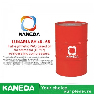KANEDA LUNARIA SH 46 - 68 Täysynteettinen PAO-pohjainen öljy ammoniakin (R 717) jäähdytyskompressoreille.